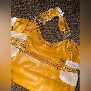 Mustard colored hand bag